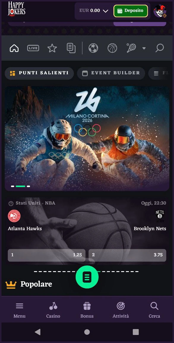 Scommesse pre-partita semplici al casinò Happyjokers