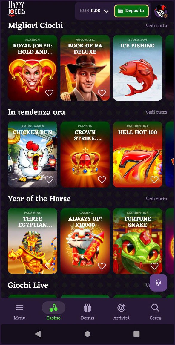 Scopri l’intera collezione di slot del casinò Happyjokers